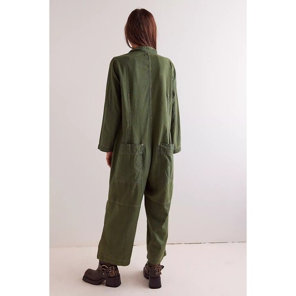 Free People We The Free Margarita Jumpsuit Rigid Denim Wide Leg Cotton S 279967 - Picture 5 of 10